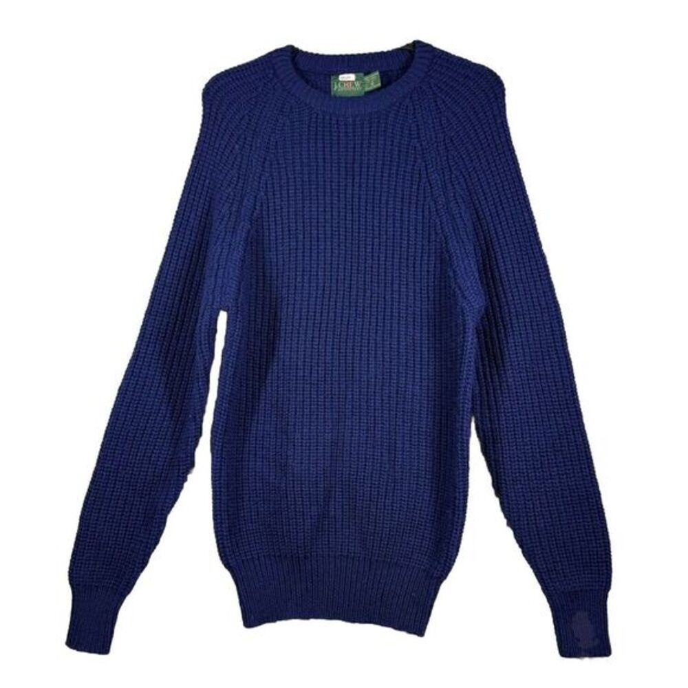 J Crew Sweater Mens Small Blue 100% Wool Grandpa Dad‎ VTG 90s